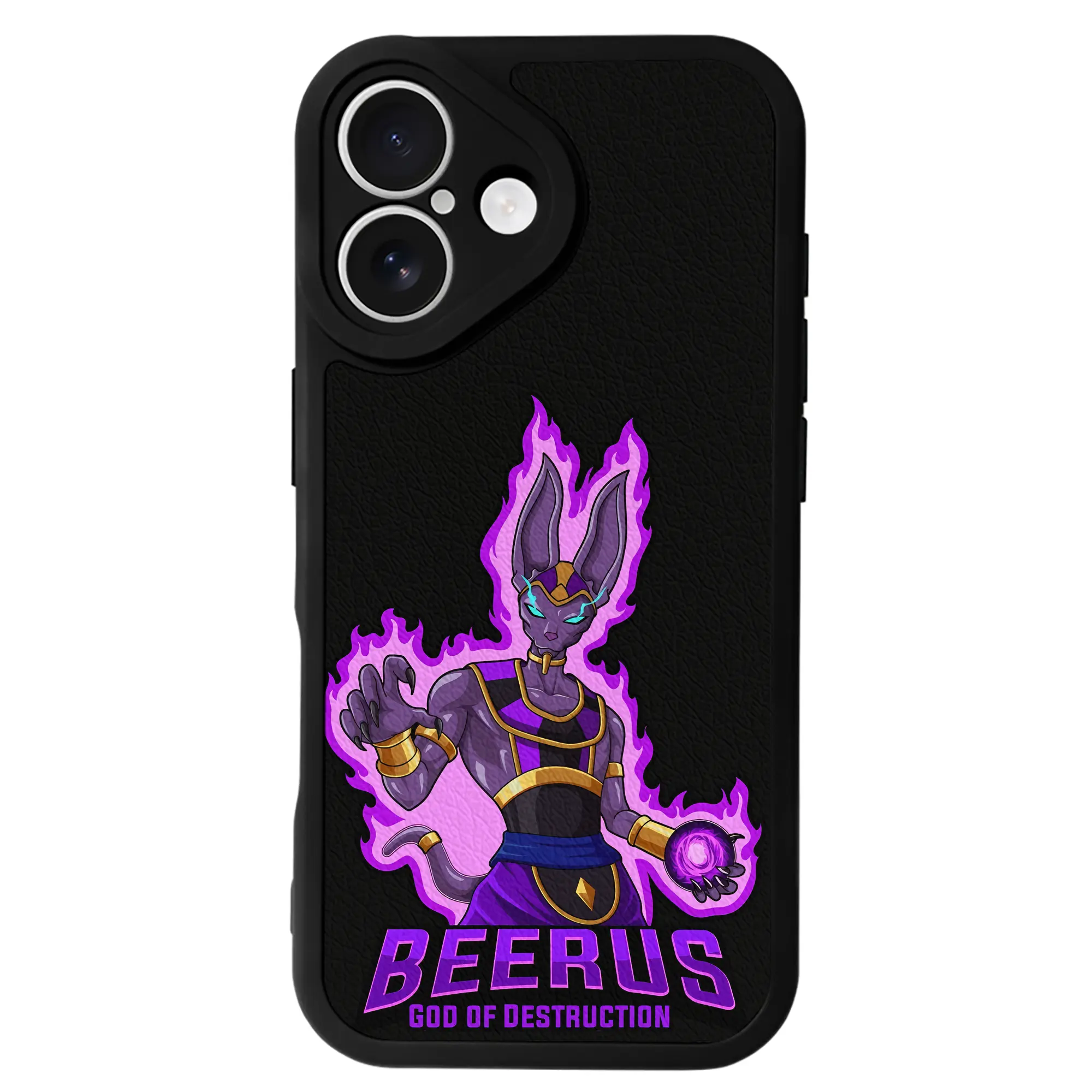 ドラゴンボール グッズ ビルス - IPhone 16シリーズ対応 ・ シリコンスマホケース ・ レザー調 ・ 高精度フィット ・ 耐衝撃 ・ ワイヤレス充電対応 ・ 精密カット